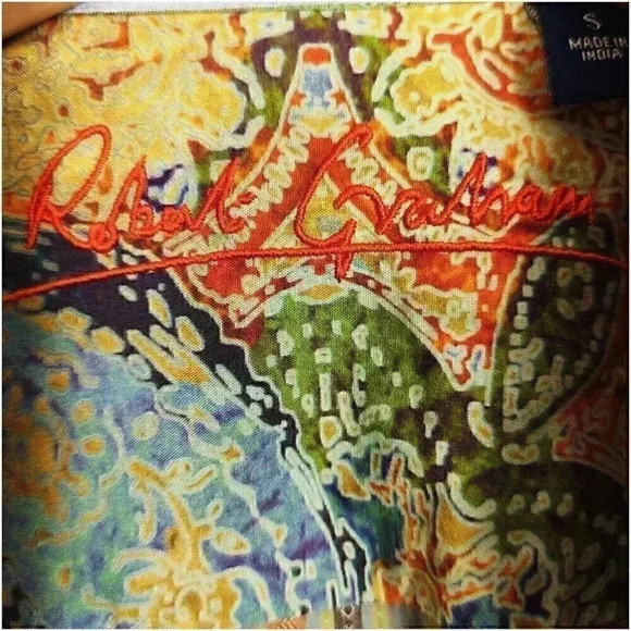 Robert Graham Long Sleeve Casual Shirt S Button-Up Collared Striped Cotton - Picture 2 of 8